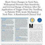 Changes in pain and widespread PPT in acute neck neck after TrP DN